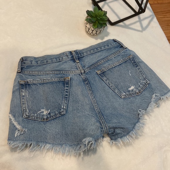 AGOLDE Parker Destroyed Denim Shorts 28 - Picture 6 of 11